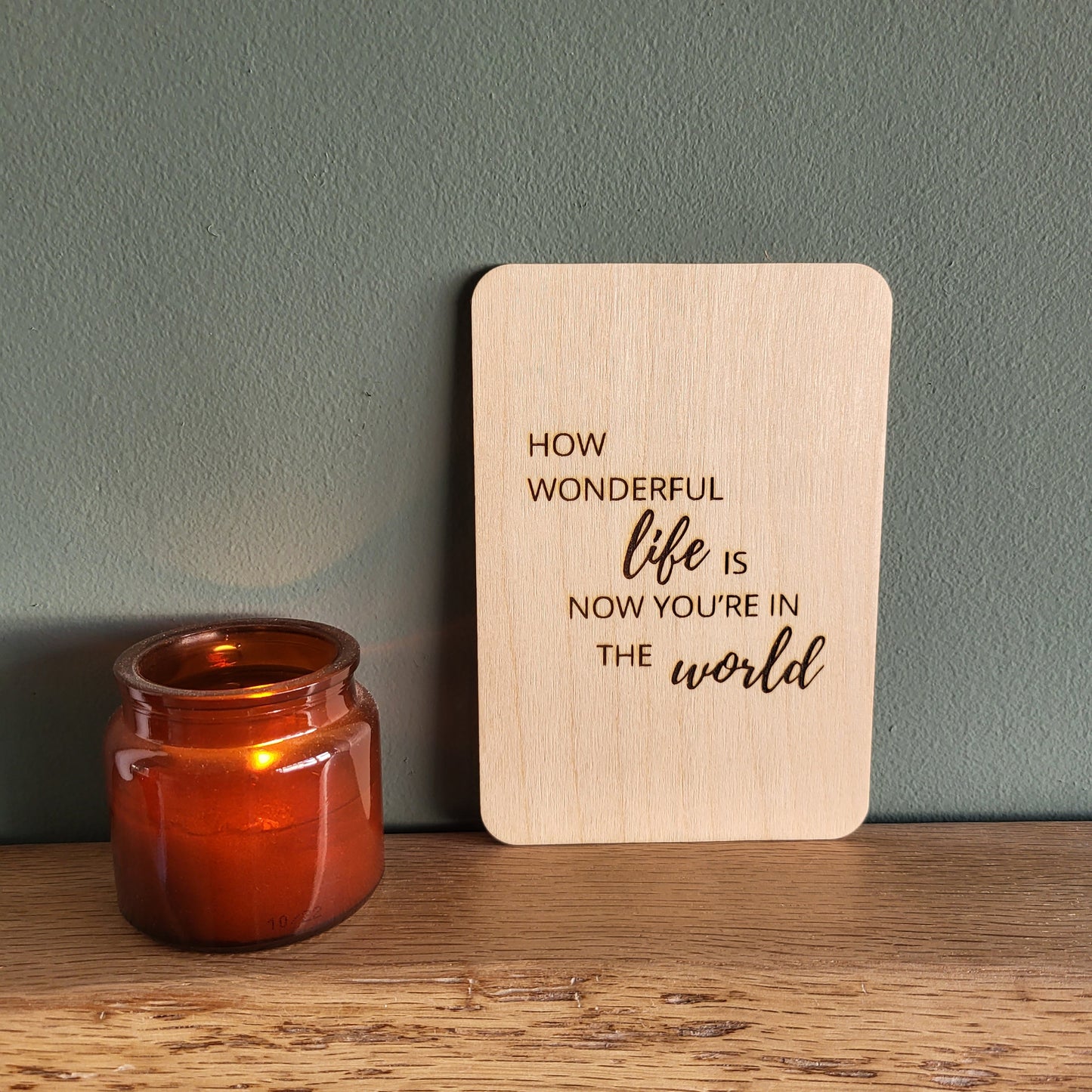 Personalised Wooden Greeting Card – Custom Engraved Natural Wood Card with Your Message – Unique Keepsake for Special Occasions