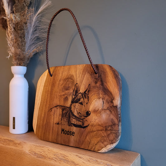 Personalised Wooden Picture Plaque – Custom Engraved Natural Wood Sign with Your Photo – Unique Gift for Family & Pet Lovers