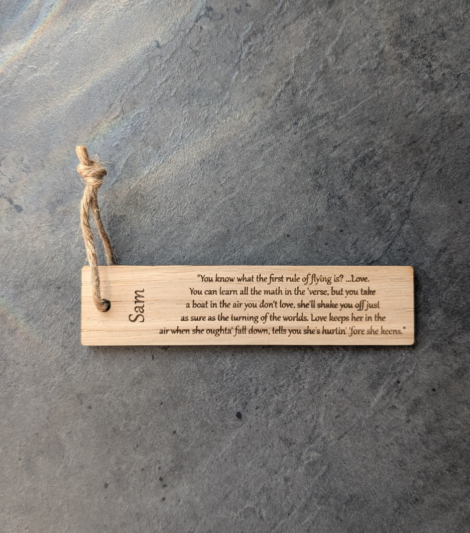 Personalised Wooden Bookmark – Custom Engraved Eco-Friendly Reading Gift with Quote or Name – Sustainable Gift for Book Lovers, Students & Teachers