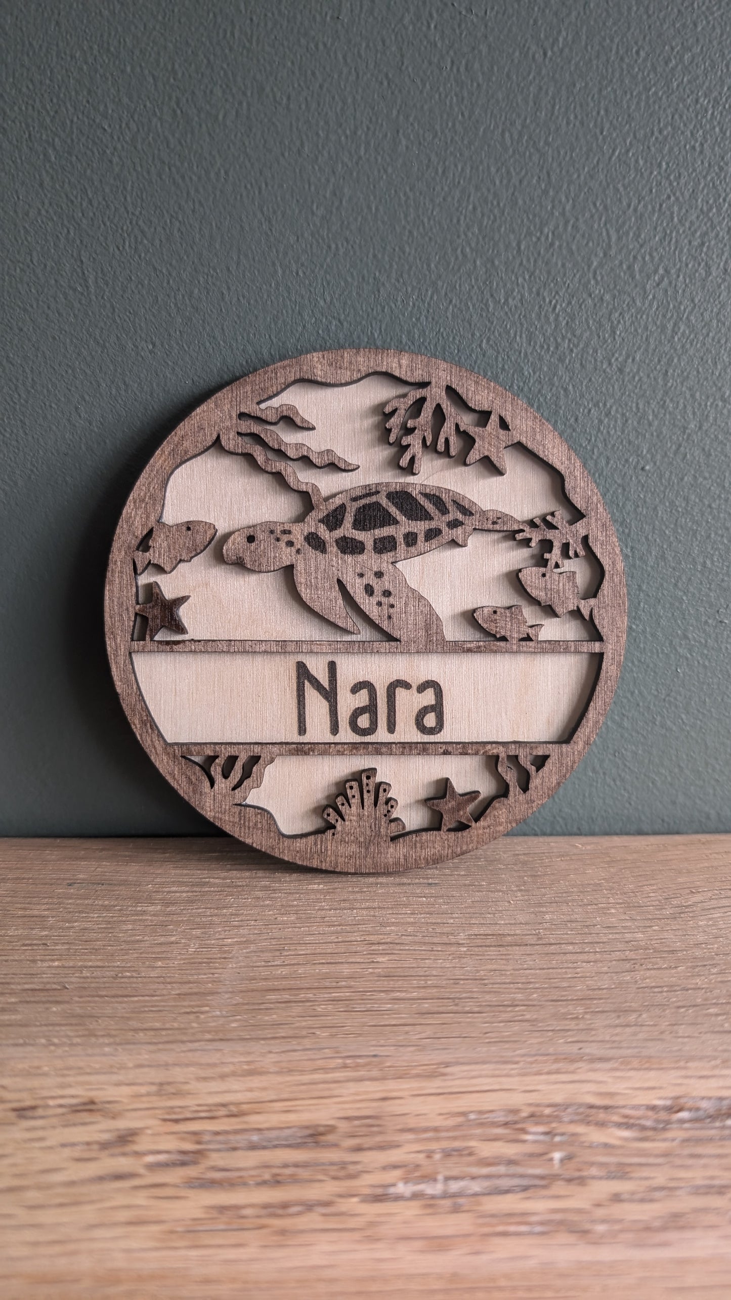 Personalised Wooden Flower Name Plaque - 10cm - Custom Engraved Floral Room Sign – Eco-Friendly Décor for Bedrooms, Nurseries & Gifts
