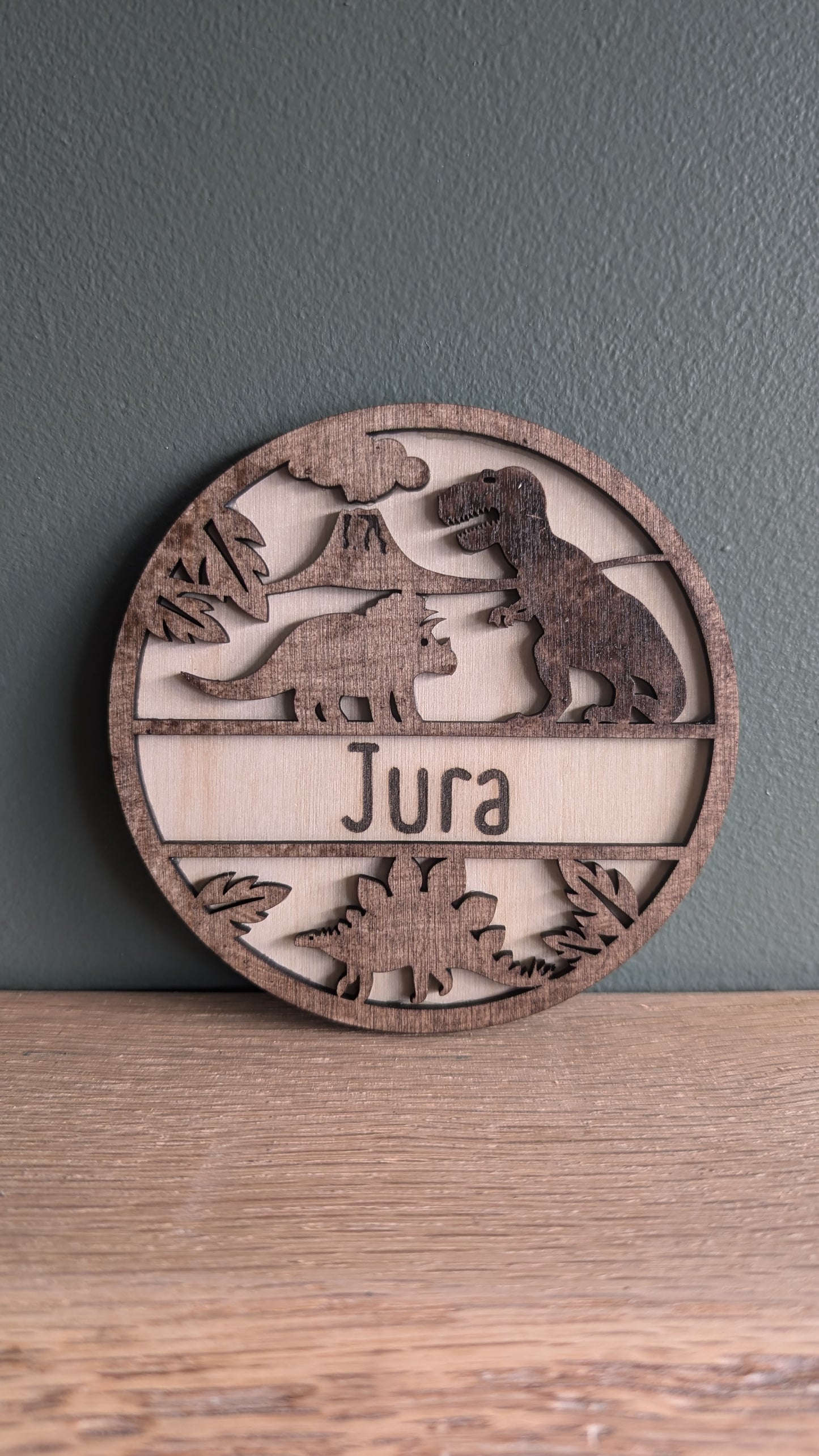 Personalised Wooden Flower Name Plaque - 10cm - Custom Engraved Floral Room Sign – Eco-Friendly Décor for Bedrooms, Nurseries & Gifts