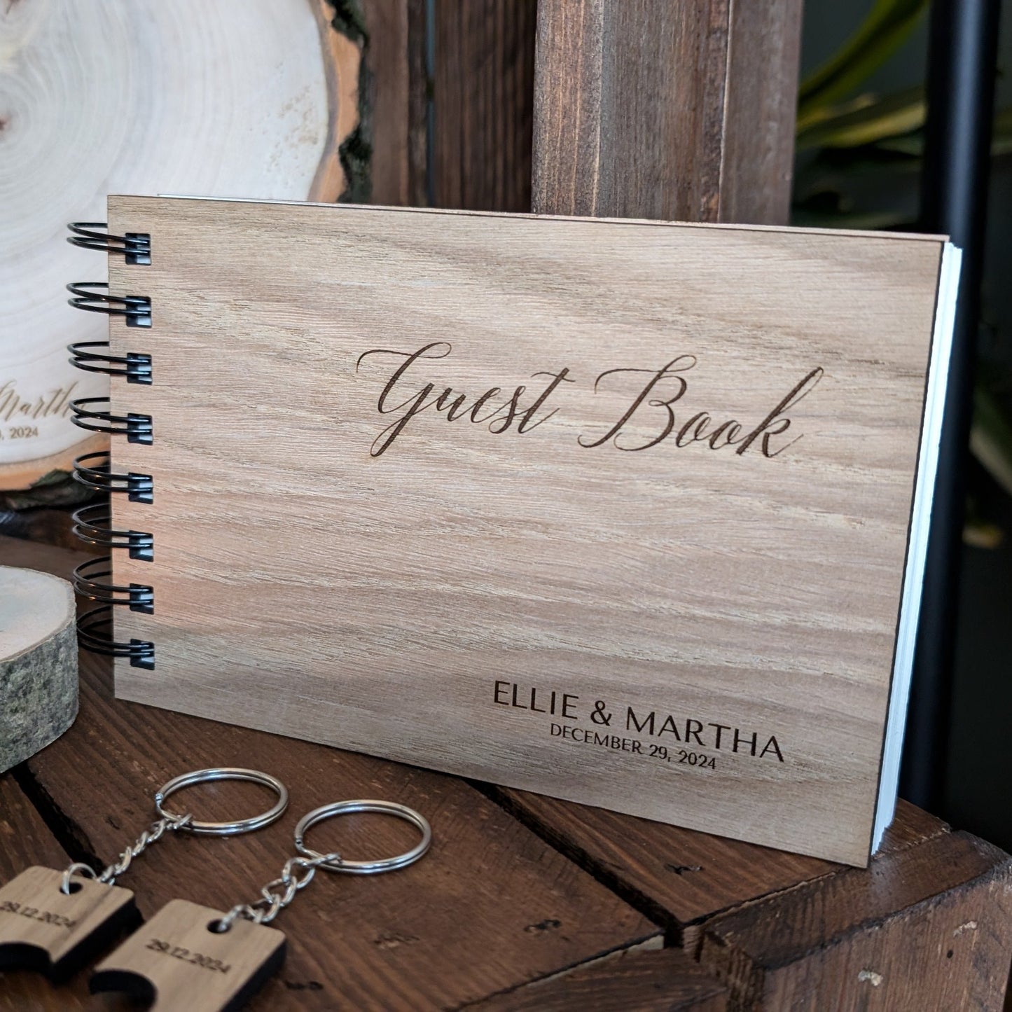 Personalised Wooden Notebook – Custom Engraved Eco-Friendly Journal for Writing, Sketching, Gifts, Weddings & Daily Notes – Sustainable Stationery
