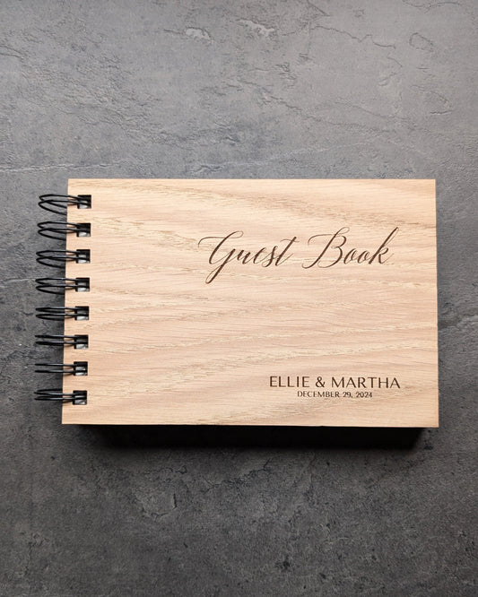 Personalised Wooden Notebook – Custom Engraved Eco-Friendly Journal for Writing, Sketching, Gifts, Weddings & Daily Notes – Sustainable Stationery