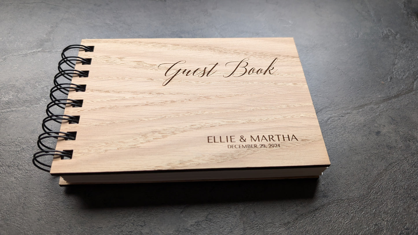 Personalised Wooden Notebook – Custom Engraved Eco-Friendly Journal for Writing, Sketching, Gifts, Weddings & Daily Notes – Sustainable Stationery
