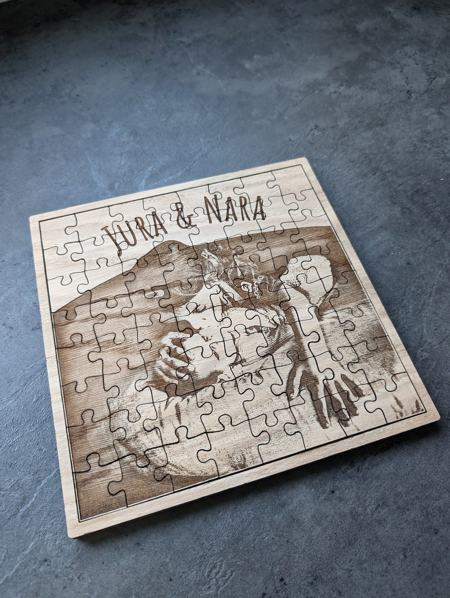 Personalised Wooden Jigsaw Puzzle – Custom Engraved Picture Puzzle Keepsake