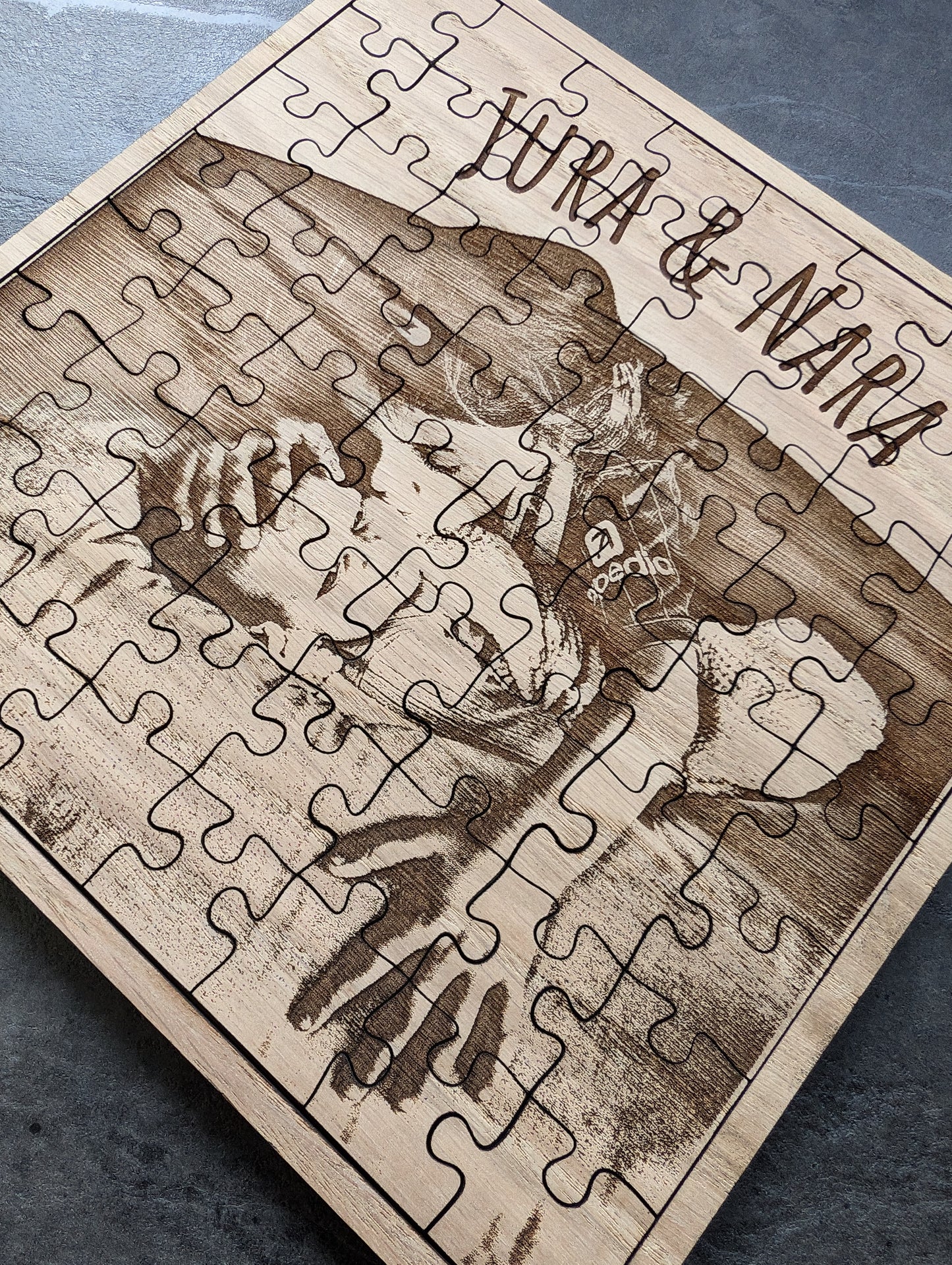 Personalised Wooden Jigsaw Puzzle – Custom Engraved Picture Puzzle Keepsake