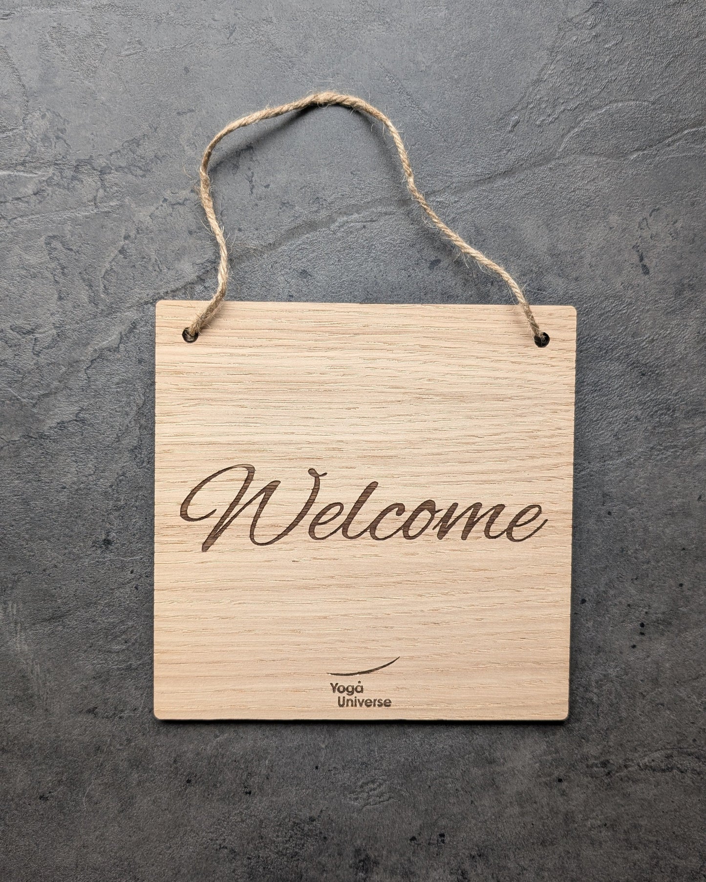 Personalised Wooden Welcome Sign with Custom Logo – Eco-Friendly, Handcrafted Business Display for Offices, Shops, and Events