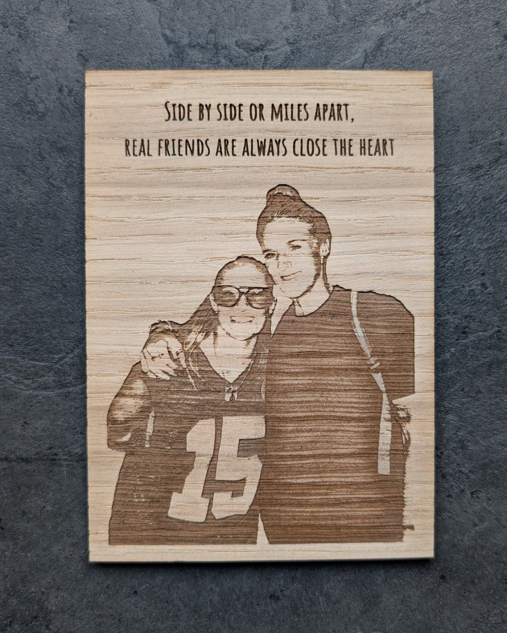 Personalised Wooden Postcard – Custom Engraved Oak Veneer with Your Photo & Text – Unique Keepsake Gift for Any Occasion