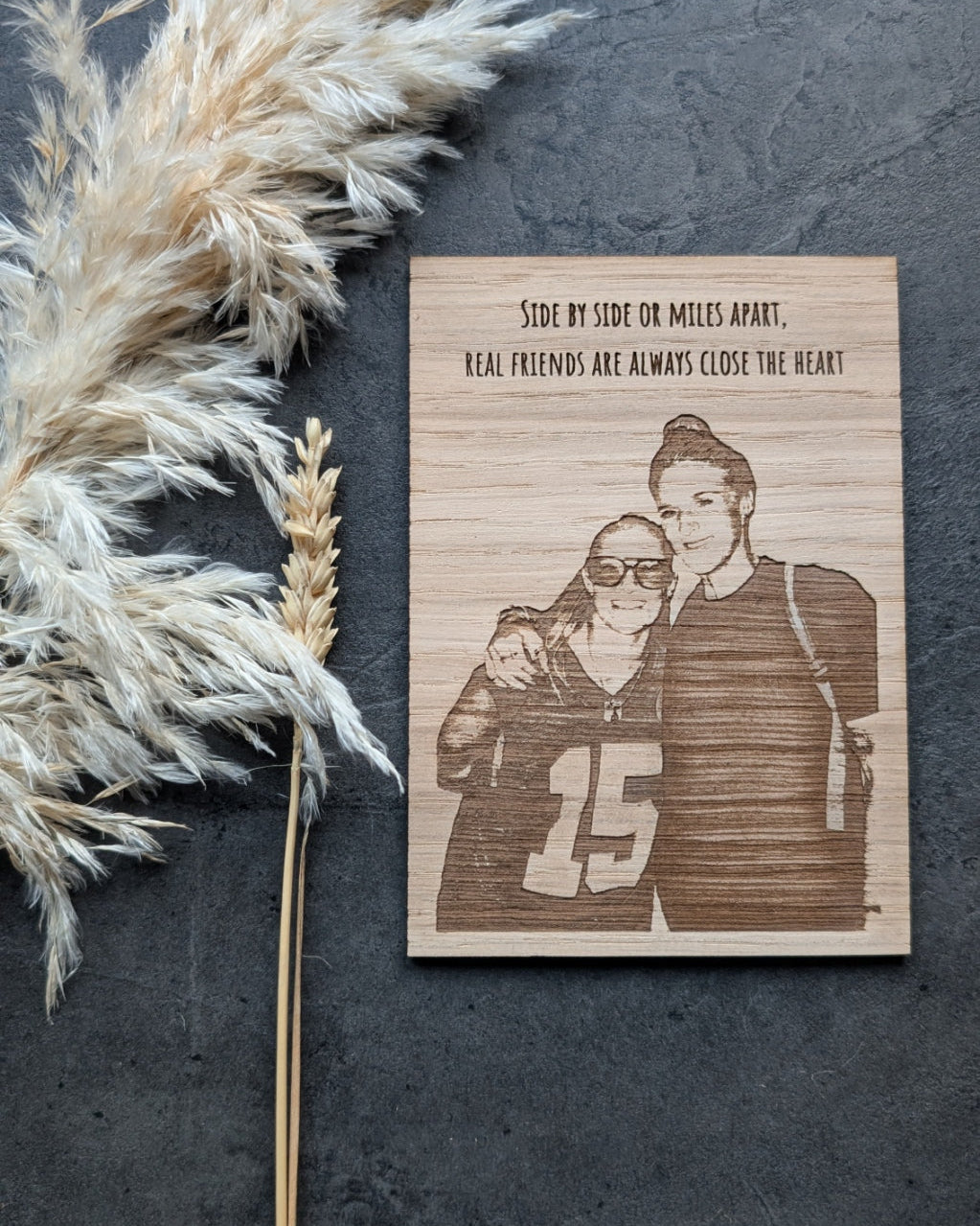 Personalised Wooden Postcard – Custom Engraved Oak Veneer with Your Photo & Text – Unique Keepsake Gift for Any Occasion