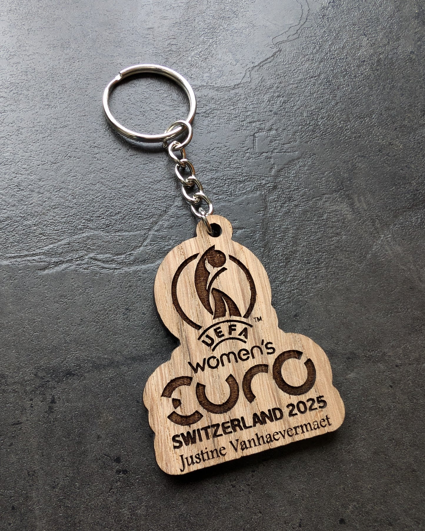 Custom Shaped Wooden Keyring – Personalised Engraved Logo – Eco-Friendly Promotional Gift for Businesses & Events