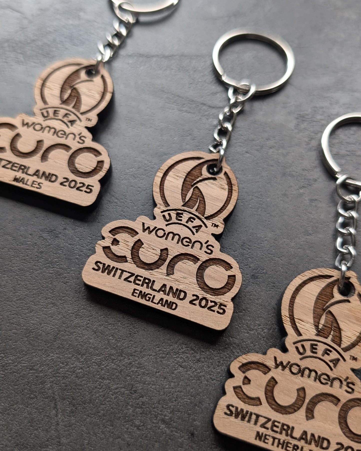 Custom Shaped Wooden Keyring – Personalised Engraved Logo – Eco-Friendly Promotional Gift for Businesses & Events