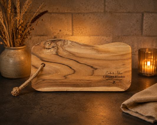 Personalised Engraved Wooden Cheeseboard – Custom Names Gift | "We're Grate Together" Cheese Board