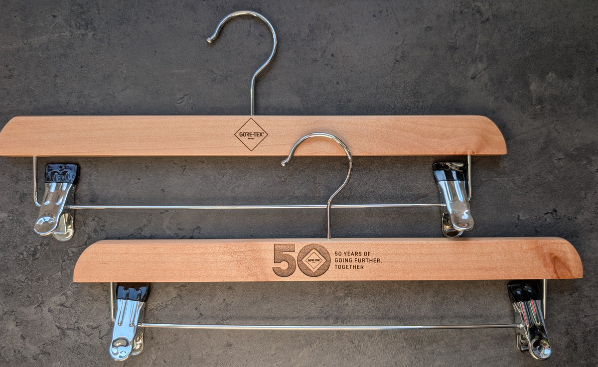 Personalised Wooden Trouser Hangers – Custom Engraved Gift for Branding, Weddings, Bridesmaids, Birthdays & Home Décor – Eco-Friendly Keepsake
