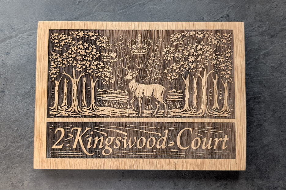 Personalised Oak House Sign | Custom Engraved Wooden Plaque | Outdoor Door Number or Name Plate | Gate signs  - Natural or Danish Oil Finish