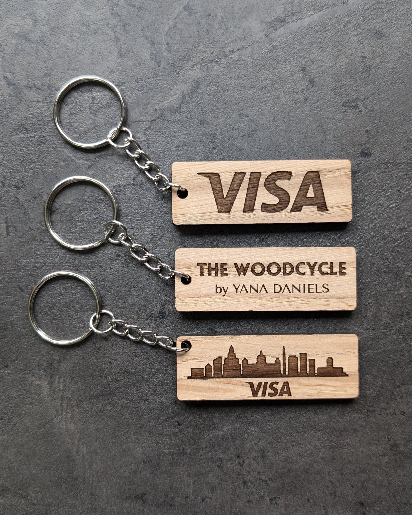 Personalised Wooden Rectangle Keyring – Custom Engraved Eco-Friendly Keychain with Logo or Text – Sustainable Gift for Business or Personal Use