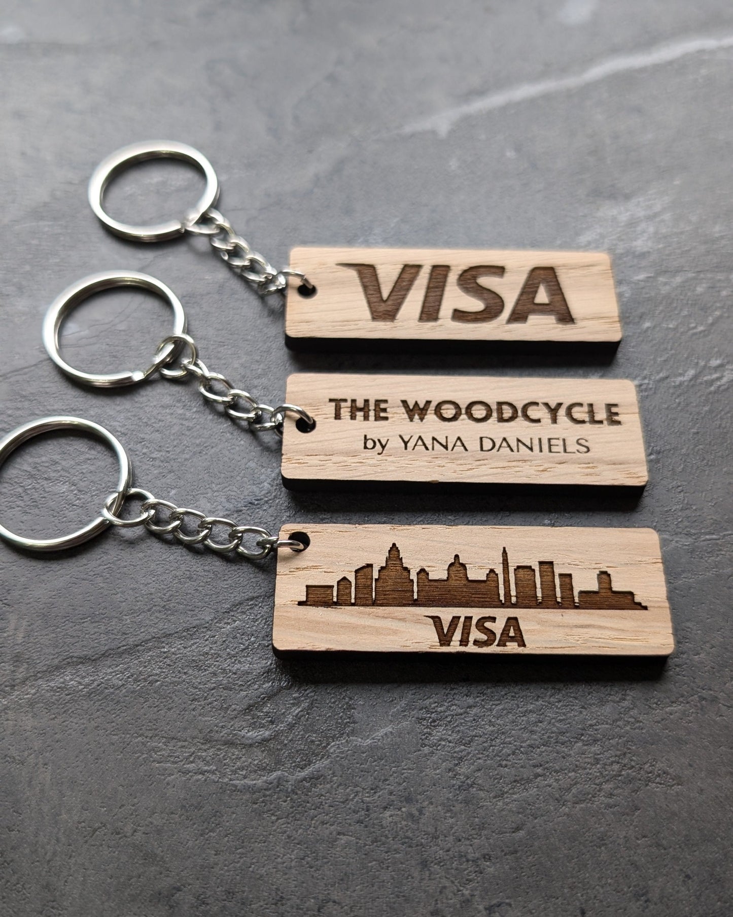 Personalised Wooden Rectangle Keyring – Custom Engraved Eco-Friendly Keychain with Logo or Text – Sustainable Gift for Business or Personal Use