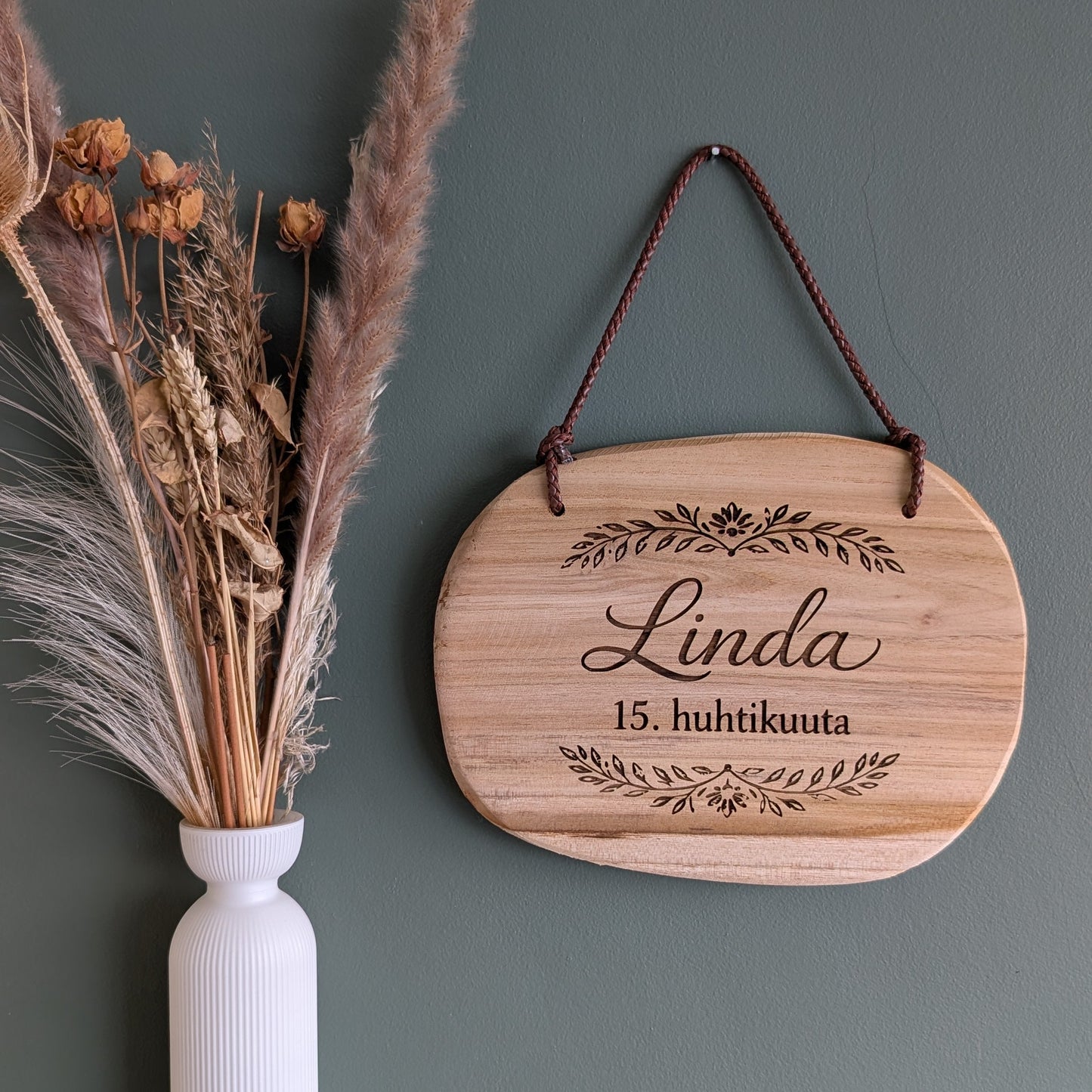 Personalised Wooden Picture Plaque – Custom Engraved Natural Wood Sign with Your Photo – Unique Gift for Family & Pet Lovers