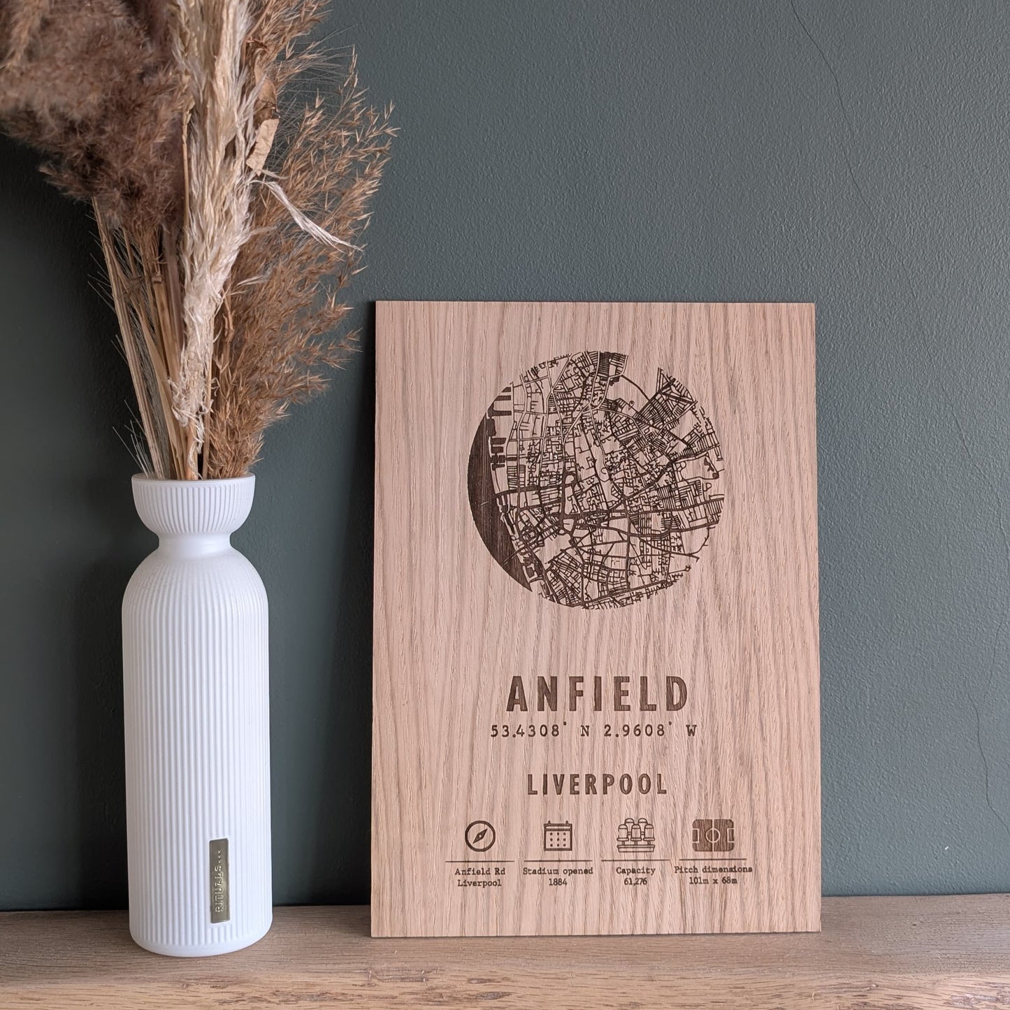 Personalised Football Stadium Map Wall Art – Custom Engraved Wooden Artwork for Football Fans – Unique Gift for Sports Enthusiasts