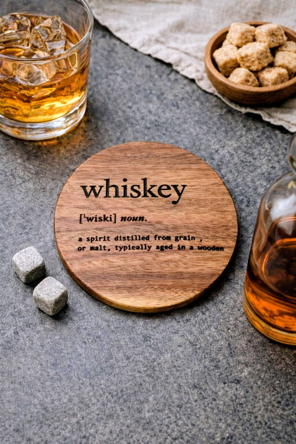 Personalised Wooden Coaster – Custom Engraved Wooden Coaster with quotes, logo or picture – Unique Gift for Families, Anniversaries & Home Décor